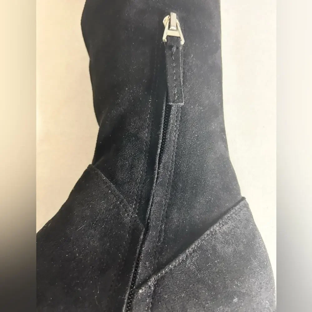 Dolce Vita Black stretch Suede over the knee low heel almond toe boots. 9